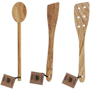 Set 3 pieces ustensiles de cuisine en bois d'olivier Jean Dubost [Noir]