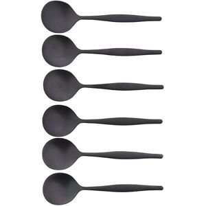 Set de 6 cuilleres a cafe Vintage Black acier inoxydable Jean Dubost [Gris]