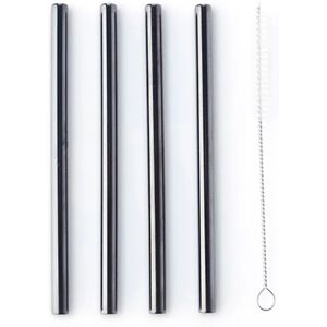 Set de 4 petites pailles courtes en inox avec brosse Point Virgule []