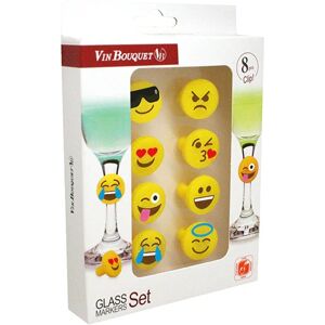 Set de 8 marque-verres Emoji en silicone [Vert]