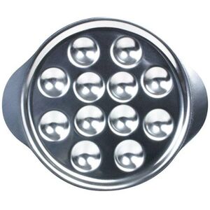 6 assiettes a escargots en inox - 12 empreintes Chevalier diffusion