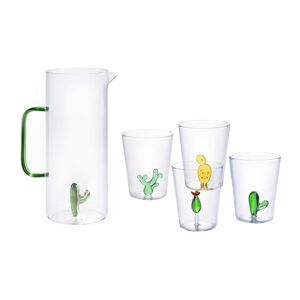 Vente-unique.com Pichet + Lot de 4 verres avec cactus - PUNTIA