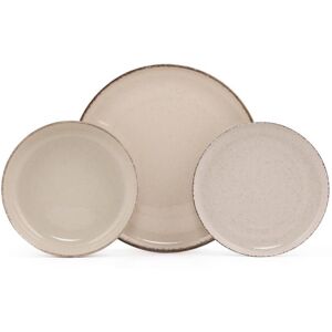 OZAIA Service vaisselle en porcelaine 18 pieces - Creme - SANCHA