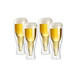 Infactory : 4 verres à bière à double paroi - 20 cl - Publicité