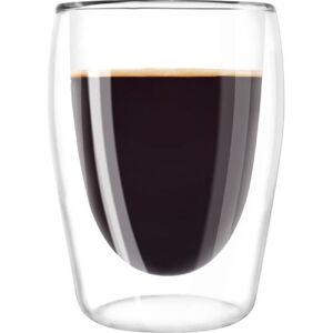 Lot de 2 verres en borosilicate pour café long 200 ml transparent