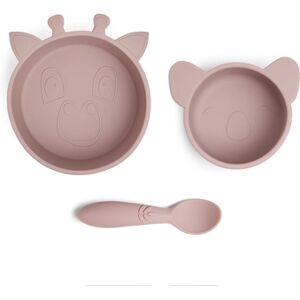 nuuroo Kit vaisselle enfant Eddy girafe silicone Woodrose lot de 3