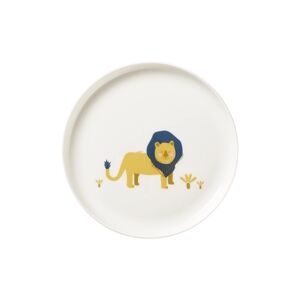 ASA Selection Assiette enfant lion Leo porcelaine blanc brillant