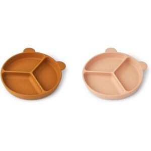 LIEWOOD Stacy Assiette menu a ventouse pack de 2 mustard/tuscany rose mix