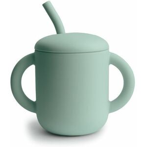 Mushie Tasse d'apprentissage avec paille - Cambridge Blue - Gobelet bébé