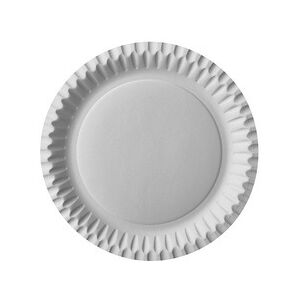 Assiette en carton, rond, diamètre: 230 mm, blanc - Lot de 2