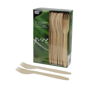 Papstar Fourchette en bois, 'pure', longueur: 165 mm, par 25 - Lot de 10