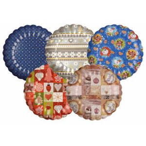 Papstar Assiette de l'Avent ronde, diamètre: 230 mm, coloré - Lot de 12 Noir