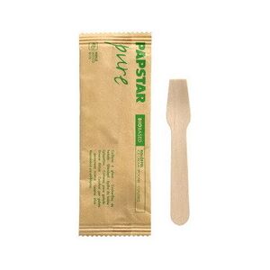 Papstar Cuillère à glace en bois 'pure', longueur: 94 mm - Lot de 3