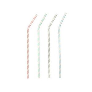 Papstar Paille en papier 'Stripes', couleurs assorties - Lot de 4