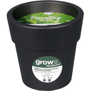 HESTERA_GARDEN Kit persil a faire pousser en pot 24 cm anthracite