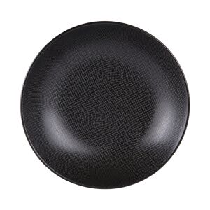 Table passion Lot de 6 grande assiettes creuse vesuvio 25 cm noir en grès H5 Noir 25x5x25cm