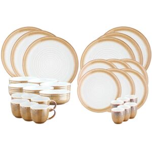 Björn Set vaisselle 30 pièces en grès beige Beige 0x0cm