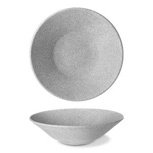 Maison Cyna Lot de 3 assiettes creuses en porcelaine D27 effet granit brut gris Gris 27x7x27cm