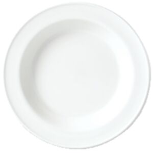 materiel chr pro Lot de 24 assiettes a soupe en porcelaine blanche D 21 cm Blanc 0x0cm