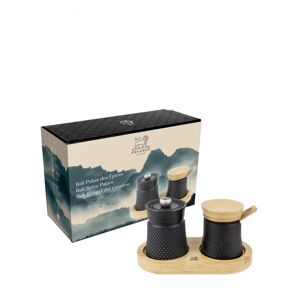 Peugeot Bali moulin à poivre fonte noir et sa coupelle à sel en coffret cadeau Noir 8x8cm