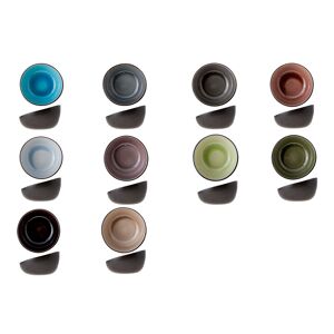 Cosy & Trendy Lot de 10 Bols ovales en Grès, multicolore, D12XH8,2 cm Multicolore 12x8x11cm