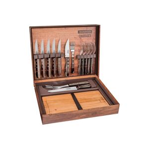 Lot de 15 set couteaux et fourchettes bois et inox marron Marron 25x2x3cm