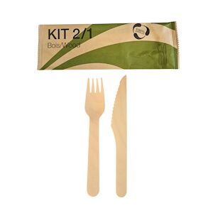 Kit couverts en Bois 2 en 1 X500 pièces - Publicité