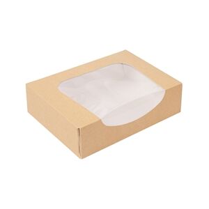 García de Pou 400 Unités - Récipients Sushi+Fênetre 'Thepack' 220 G/M2 + Opp 17,5X12X4,5 Cm Marron Carton Ondulé Nano-Micro - Garcia de Pou