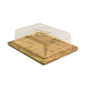 CREAPAK bamboo cloche a fromage couvercle en plexi 25x20 carton de 12