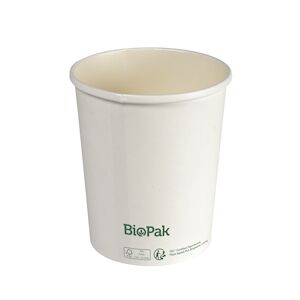 BioPak DUNI - Boite ronde Ronda Slim 950ml 117x117x135mm Carton/PLA Blanc - 15 x 35 = 525 pieces