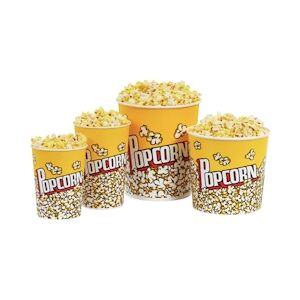 García de Pou 150 Unités - Récipients Pour Pop-Corn 5100 Ml 300 +20 Pe G/M2 Ø 22,5X21 Cm Carton - Garcia de Pou