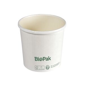 BioPak DUNI - Boite ronde Ronda Short 360ml 90x90x84mm  Carton/PLA Blanc - 16 x 25 = 400 pieces