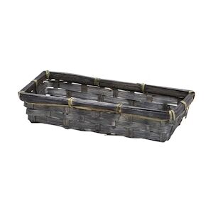 Deffrennes Corbeille rect. bambou anthracite - 24x10x5 cm - X350 -
