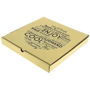 Firplast Boîte pizza kraft brun en carton 400mm x 400mm x 40mm (x100)