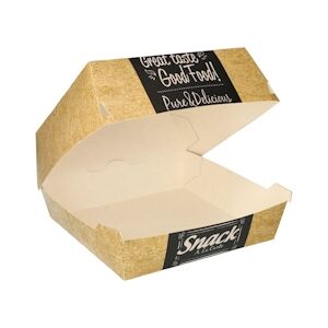 Papstar Boite à hamburger en carton fibres vierges 9 cm x 15,5 cm x 15,5 cm XXL x 200