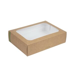 Vegware Boîtes Compostables Standards avec Plateau et Couvercle à Fenêtre x 50 Carton 225x310x82mm