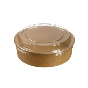 SOLIA Saladier rond Ecokraft2 + couvercle 1070 ml - par 200 pièces