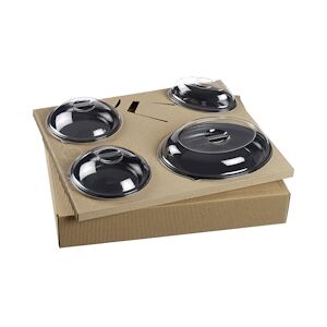 SOLIA Kit plateau-repas Polaris vaisselle Galaxie noire + couvercle - par 25 pièces