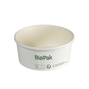BioPak DUNI - Boite ronde Ronda Slim 350ml 117x117x52mm Carton/PLA Blanc - 15 x 35 = 525 pieces