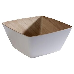 APS 84591 Grand saladier melamine blanc et aspect bois Frida 25 x 25 cm, H 12 cm - Publicité