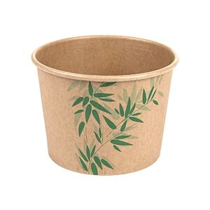 García de Pou 500 Unités - Pots 'Feel Green' 500 Ml 280 + 18 Pe G/M2 Ø11X8,2 Cm Marron Kraft - Garcia de Pou