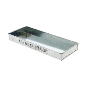 CREAPAK métalic plateau zinc rectangle inscriptions noires 22x9x2.5 cm - carton de 50