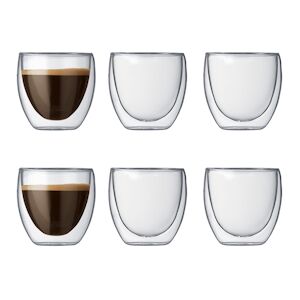 Set de 6 gobelets double paroi 8 cl -  Transparent Rond Verre Bodum - Publicité