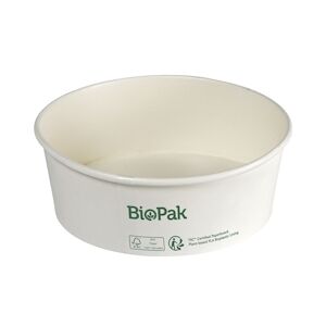 BioPak DUNI - Boite ronde Ronda Wide 700ml 150x150x60mm Carton/PLA Blanc - 5 x 50 = 250 pieces