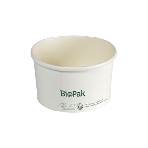 BioPak DUNI - Boite ronde Ronda Slim 550ml 117x117x74mm Carton/PLA Blanc - 15 x 35 = 525 pieces