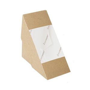 García de Pou 500 Unités - Boîtes Sandwich Avec Fenêtre Eco - Doble 'Thepack' 220 G/M2 12,4X12,4X7,5 Cm Naturel Carton Ondulé Nano-Micro - Garcia de Pou