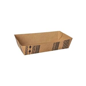 Papstar 1 lots de 480 Barquettes snack, carton 4 cm x 12,4 cm x 18 cm marron 