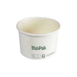 BioPak DUNI - Boite ronde Ronda Short 240ml 90x90x60mm Carton/PLA Blanc - 16 x 25 = 400 pieces