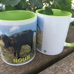 Mug bebe buffle personnalise - En direct de La Ferme de Souegnes (Ariege)