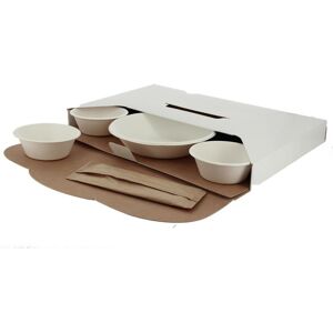 Firplast Plateau repas transition en carton blanc avec insert intérieure (x50) x 50 sets Firplast